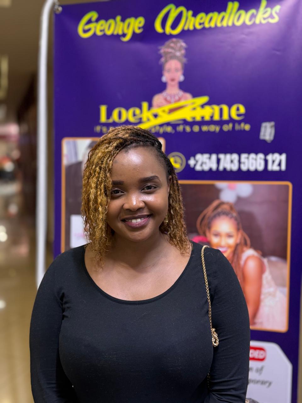 Honey blonde human hair Sisterlocks extensions — Locstime254