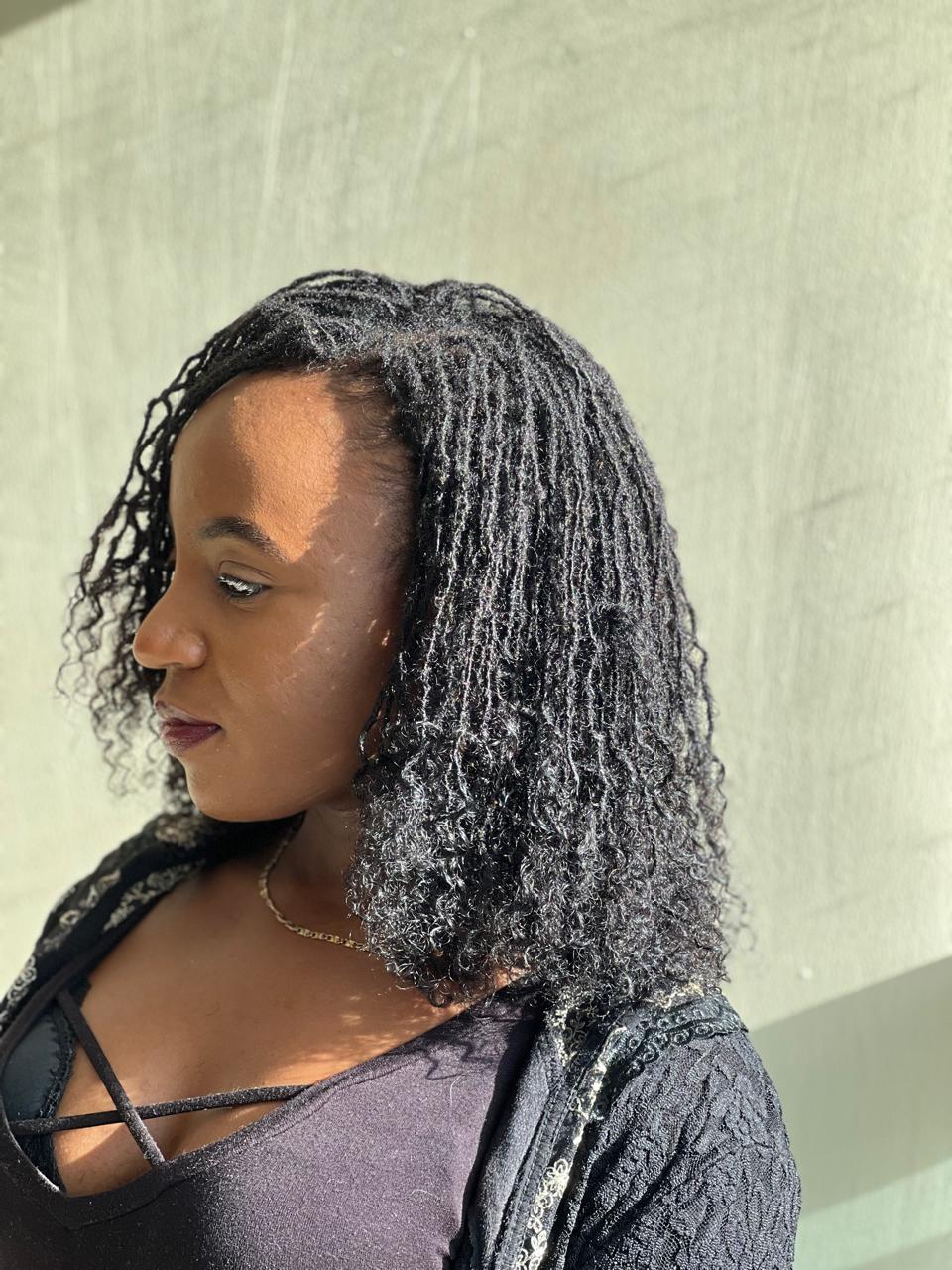 Long human hair Sisterlocks extensions with soft curly ends — Locstime254 Nairobi