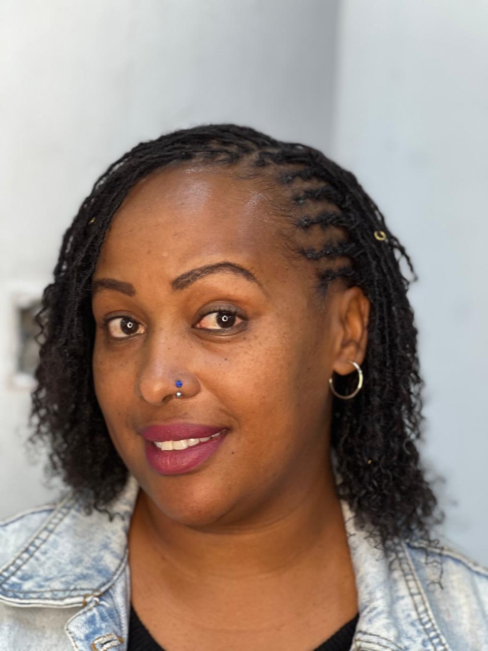 Detail of premium human hair Sisterlocks extensions on natural hair